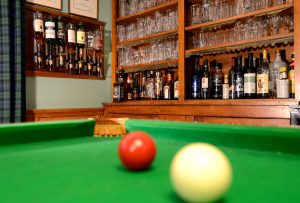 Billiards room and honesty bar